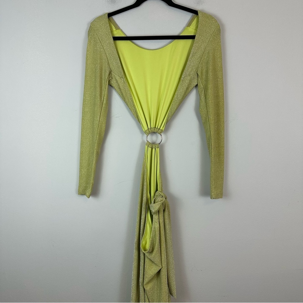 Meshki | Christina Backless Maxi Wrap Dress Green Size Large Women's - Picture 5 of 6